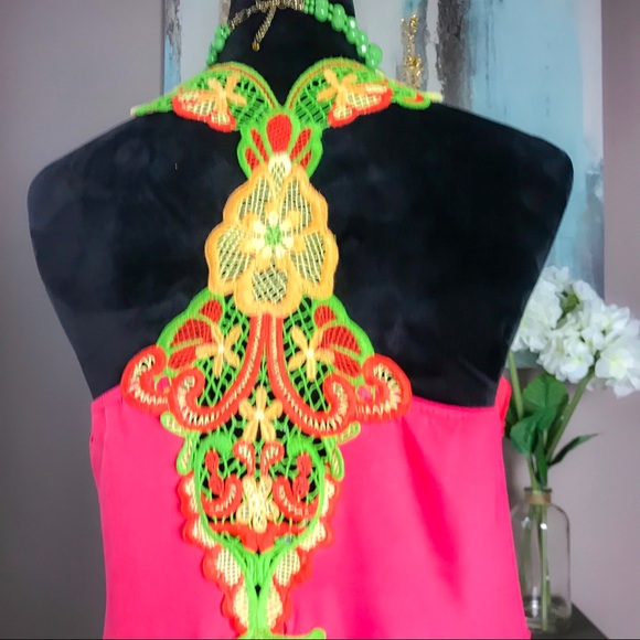 Lulumari Open Front Ruffled Crochet Back Vest - Picture 4 of 5